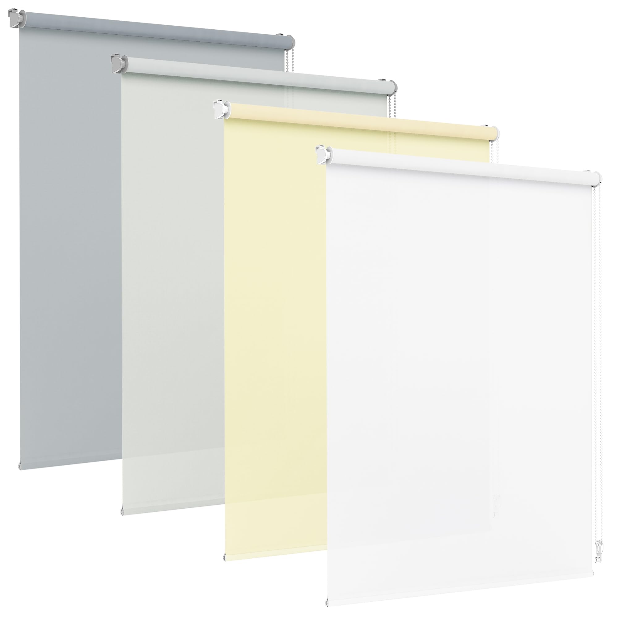 Jalousiescout Rollo ohne Bohren - Lichtdurchlässiger Weißer Sichtschutz für Fenster und Türen - 77,5 x 130 cm